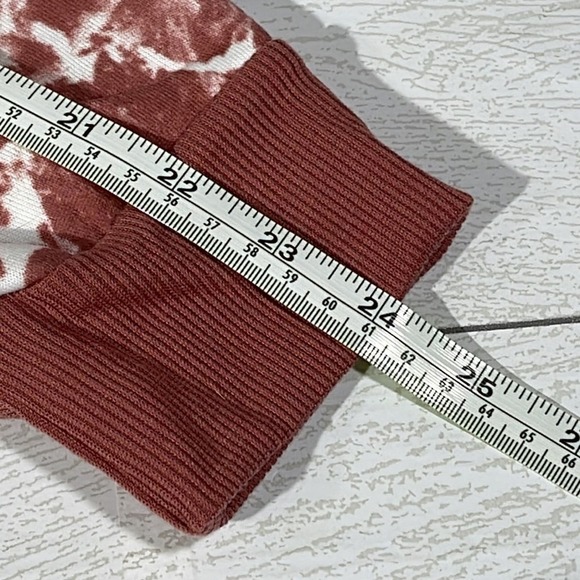 LIT 26 Zip Up Dusty Rose and White Marble Print Hoodie Size Large - Picture 9 of 10